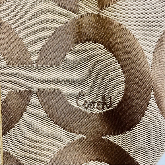 Coach Poppy Op Art Metallic Gold Large Glam Signature Tote - Picture 11 of 12